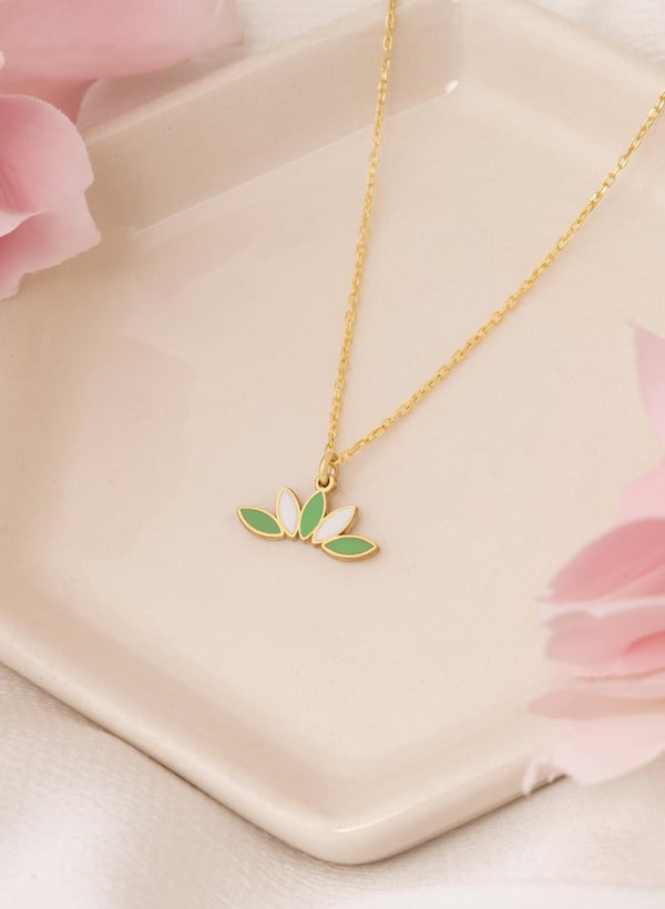 MİNELİ LOTUS KOLYE