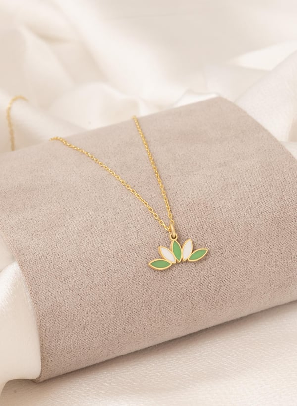 MİNELİ LOTUS KOLYE