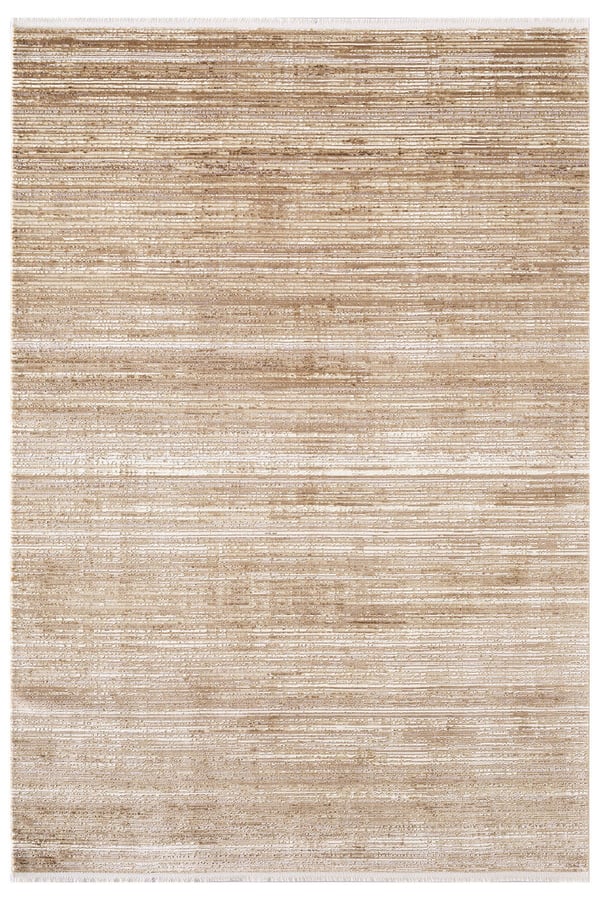 Cosmos CS002K bej tonlarında çizgi desenli viskon salon halısı
