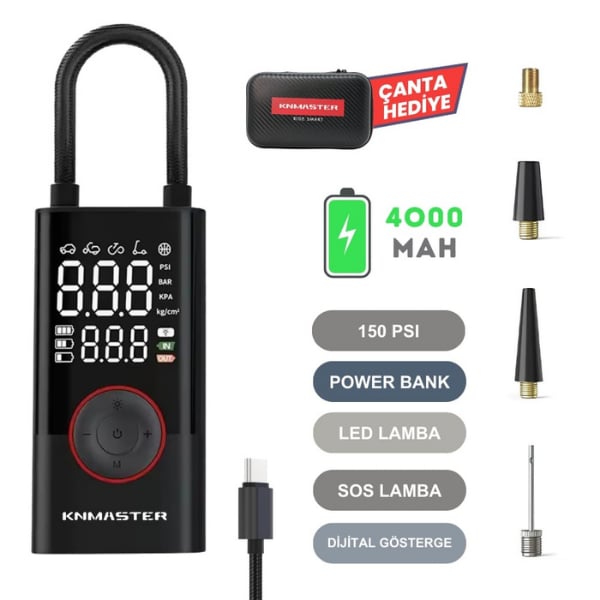 KNMASTER LP200 ŞARJLI HAVA POMPASI