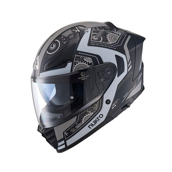 NUKRO MATT COMBAT GRAY BLACK KASK