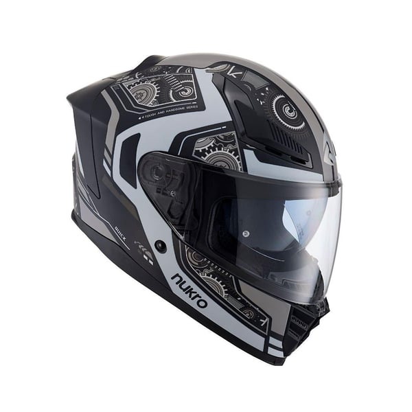 NUKRO MATT COMBAT GRAY BLACK KASK