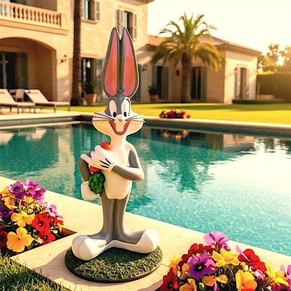 Bugs Bunny Tavşan Heykel , Ev ,Bahçe Dekorasyon Obje (65x27 cm)