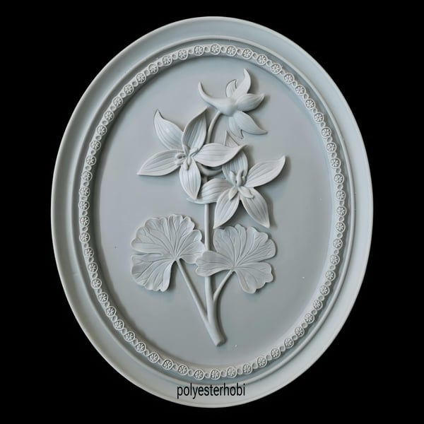 DA 373 - Çiçek Pano Oval Model Ham Polyester Duvar Dekor