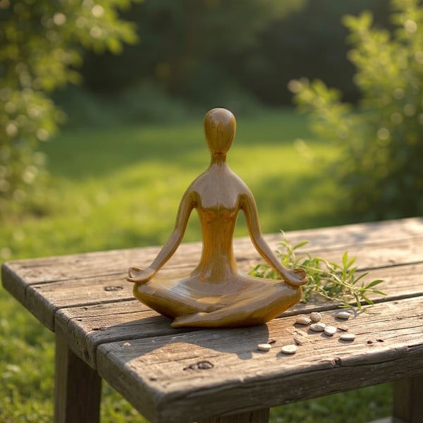Dekoratif Yoga Yapan Kadın Modern Büst Meditasyon Heykel  Ev ,Ofis Dekor Hediyelik Obje (26 X 20 cm)