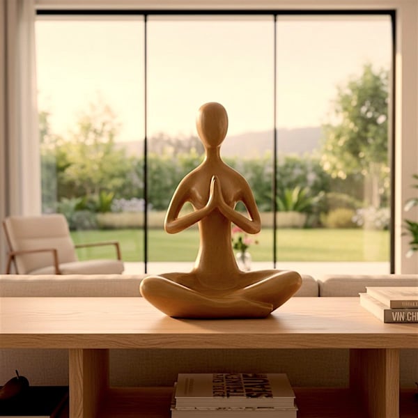 Dekoratif Yoga Yapan Kadın Modern Büst Meditasyon Heykel  Ev ,Ofis Dekor Hediyelik Obje (26 X 19 cm)