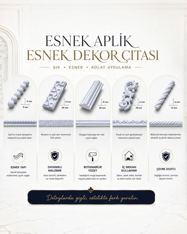 ESNEK ÇITA , ESNEK MOBİLYA VE DUVAR ÇITASI EÇ 3001 (100 CM)