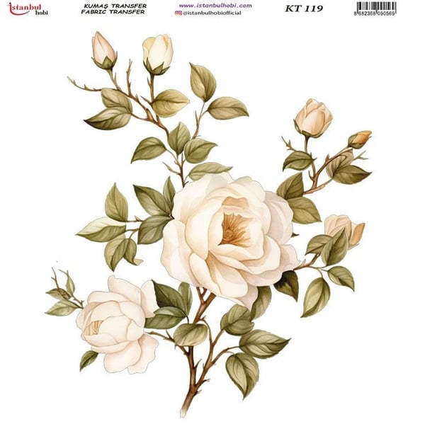 Kumaş Transfer Ütü İle Baskı 20 x 20 cm KT 119