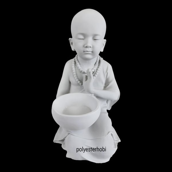 OB 2441 - Buda Çanaklı Ham Polyester Dekoratif Ev Dekorasyon Obje