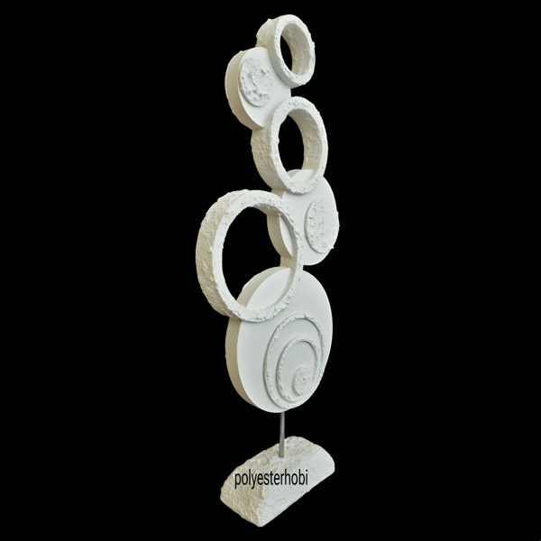 OB 2448 - Modern Circles Obje, Ev ,Ofis Dekorasyon , Ham Polyester Biblo