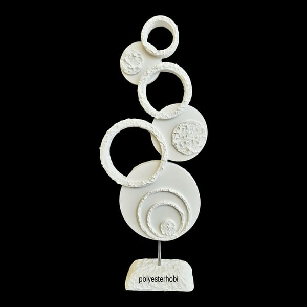 OB 2448 - Modern Circles Obje, Ev ,Ofis Dekorasyon , Ham Polyester Biblo