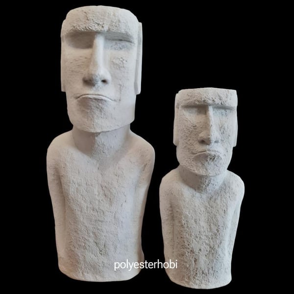 Ob 2479 - Moai Heykel Büyük Boy Ham Polyester Ev ,Ofis Dekor