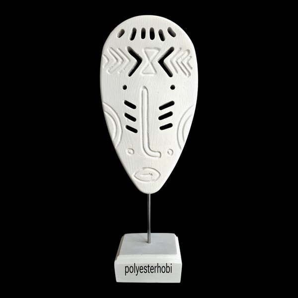 Ob 2515 - Etnik Afrika Mask Heykel Ham Polyester Büst Ev , Ofis Dekor