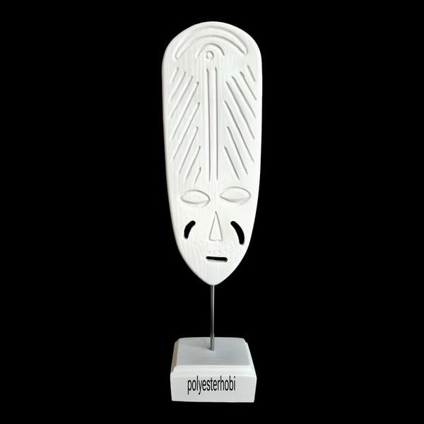 Ob 2516 - Etnik Afrika Mask Heykel Ham Polyester Büst Ev , Ofis Dekor