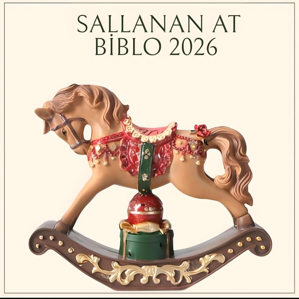 Ob 2550 - Sallanan At Biblo 2026 Büyük Boy Ham Polyester Yılbaşı Ev Dekor