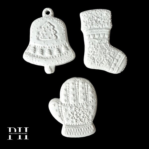 Ob 2587 - Ağaç Süsü Set Biblo Ham Polyester Yılbaşı Dekor Obje