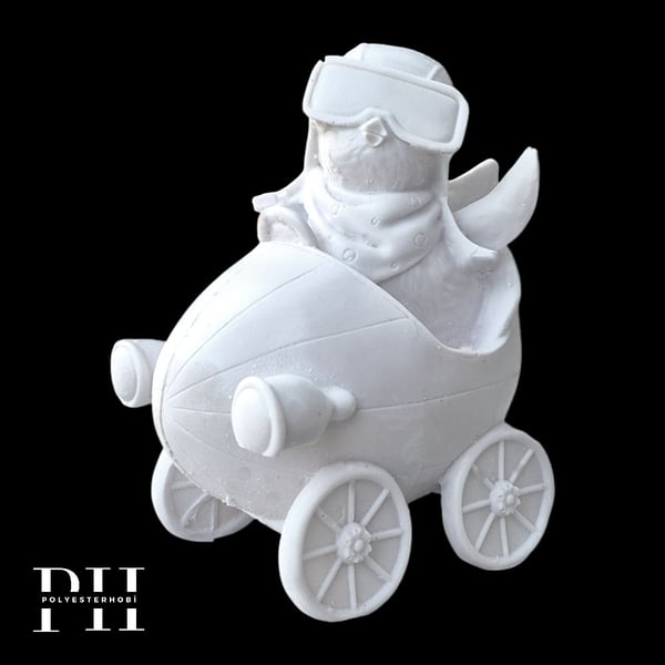 Ob 2638 - Pilot Civciv Biblo Ham Polyester Dekoratif Obje