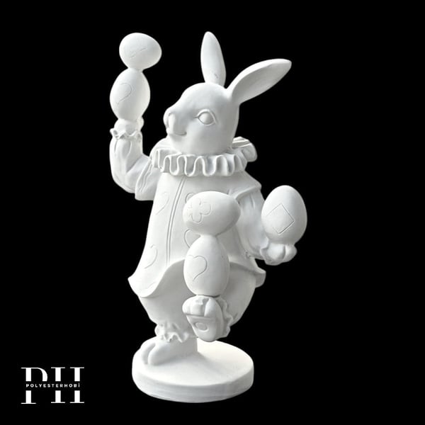 Ob 2648 - Yumurta Taşıyan Tavşan  Biblo Ham Polyester Dekoratif Obje 