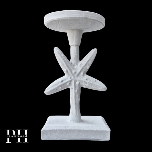 Ob 2684 - Deniz Yıldızı Marin Temalı Şamdan Ham Polyester Ev , Bahçe Dekoratif Obje