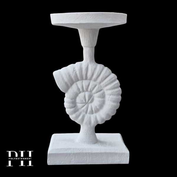 Ob 2686 - Deniz Kabuğu Marin Temalı Şamdan Ham Polyester Ev , Bahçe Dekoratif Obje