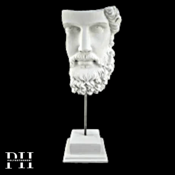 Ob 2705 - Poseidon Mitolojik Dekoratif Büst Kaideli Heykel Ham Polyester Ev  Dekor Obje