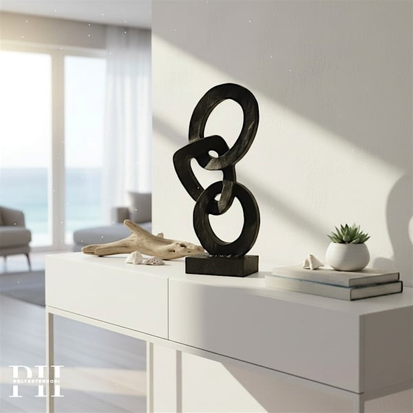 Ob 2707 - Zincir Modern Heykel Ham Polyester Dekoratif Obje