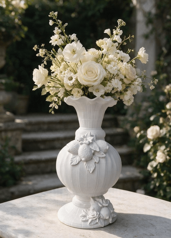 OB 2720 - Limon Detaylı Vazo Ham Polyester Obje (40 x 30 cm)