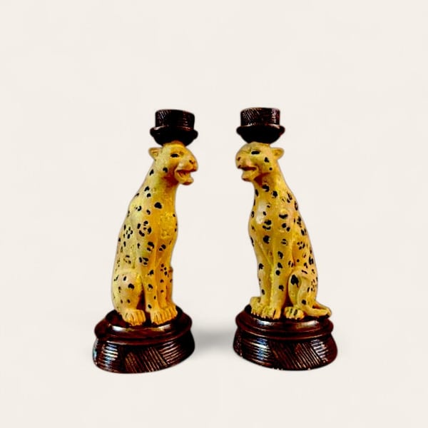 SA 242 - Kaideli Puma Şamdan Ham Polyester Obje