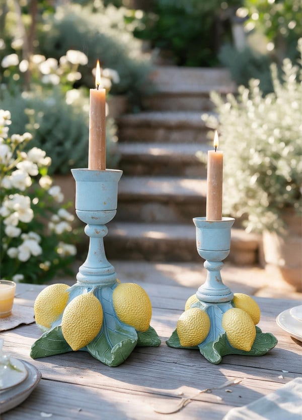 Sa 260 - Limonlu Şamdan Ham Polyester Dekor