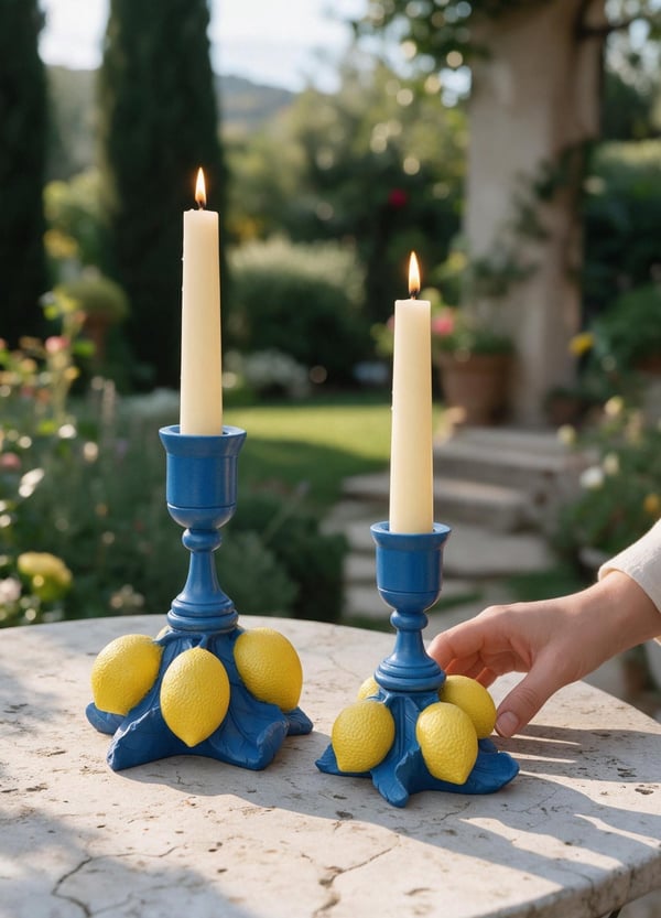 Sa 260 - Limonlu Şamdan Ham Polyester Dekor