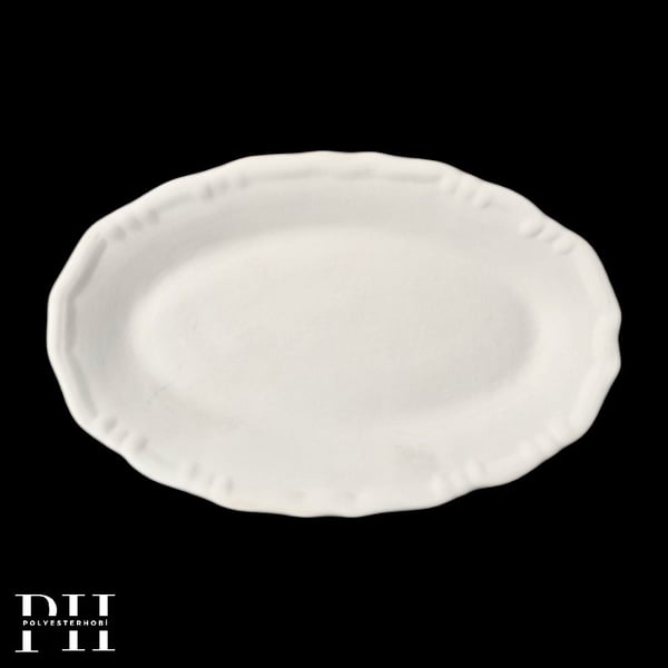 ST 07  - Vintage Kayık Tabak 42 cm  Ham Seramik Boyanabilir Sunum Obje
