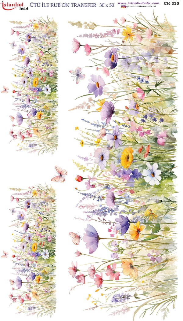 Ütü İle Baskı Transfer Kumaş Ve Ahşap Rubon 30 x 50 cm CK 330