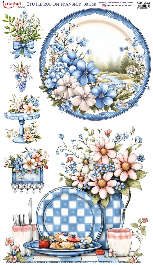 Ütü İle Baskı Transfer Kumaş Ve Ahşap Rubon 30 x 50 cm CK 233