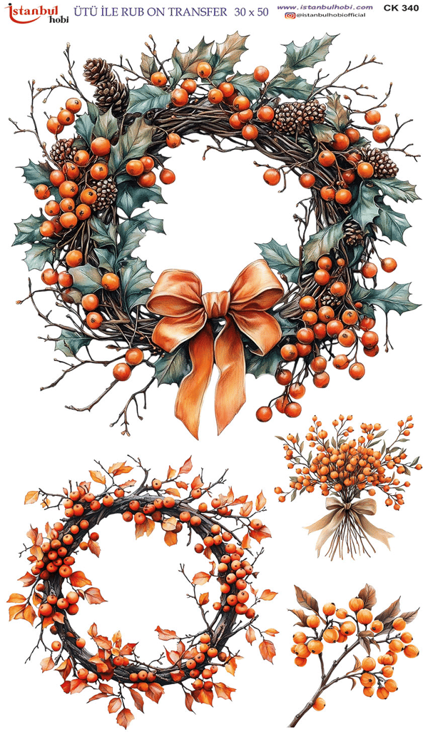 Ütü İle Baskı Transfer Kumaş Ve Ahşap Rubon 30 x 50 cm CK 340