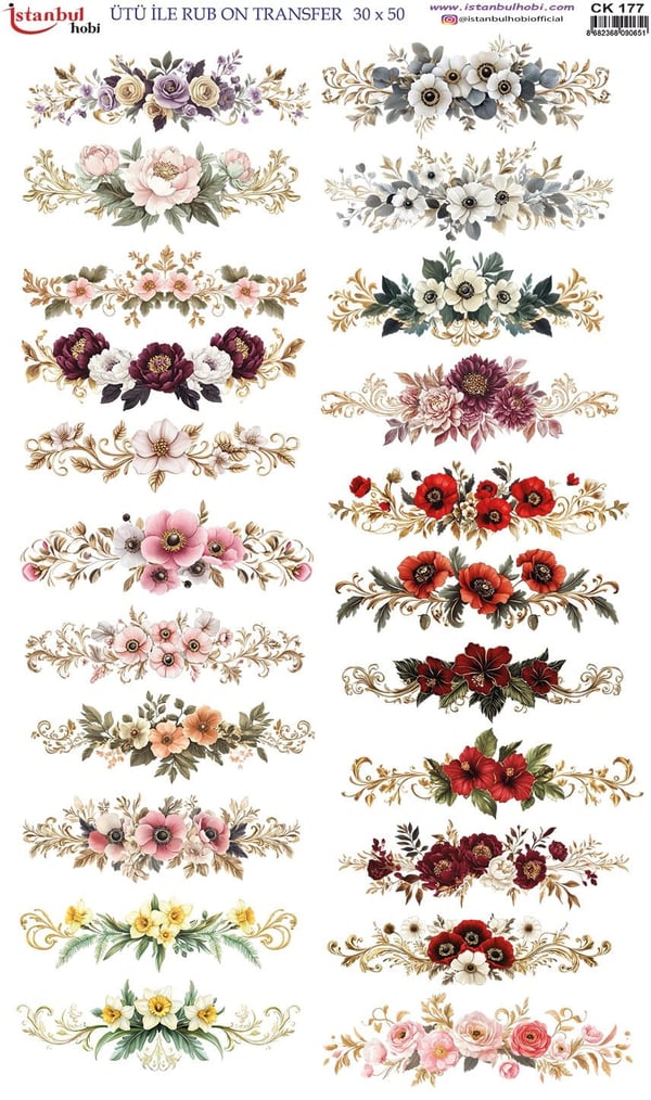 Ütü İle Baskı Transfer Kumaş Ve Ahşap Rubon 30 x 50 cm CK 177