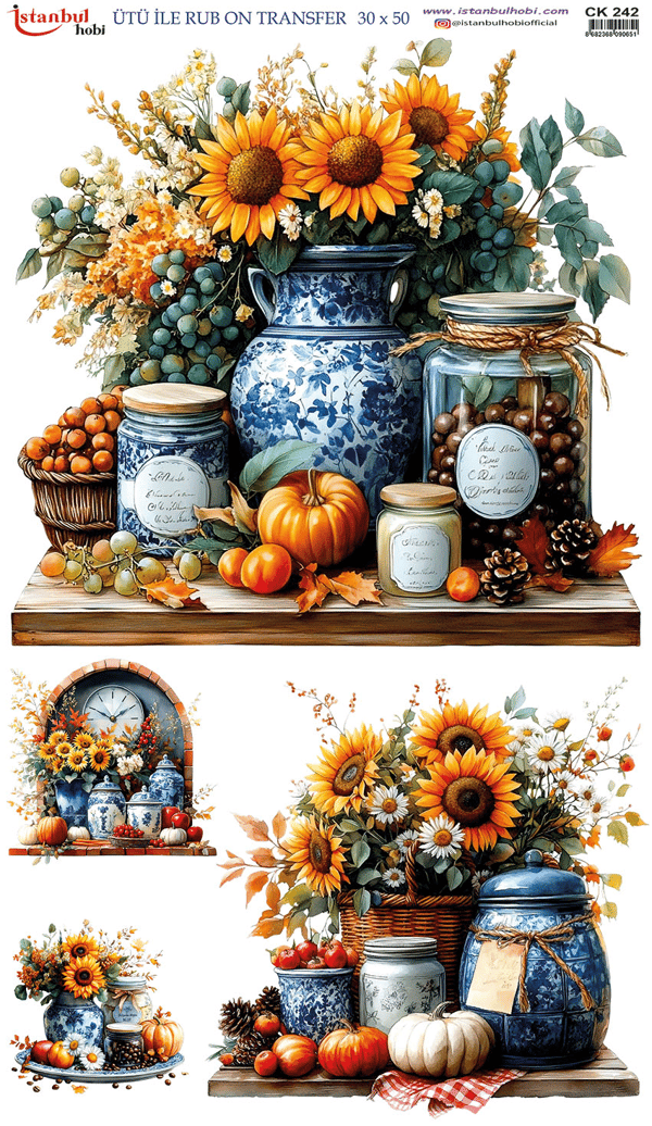 Ütü İle Baskı Transfer Kumaş Ve Ahşap Rubon 30 x 50 cm CK 242