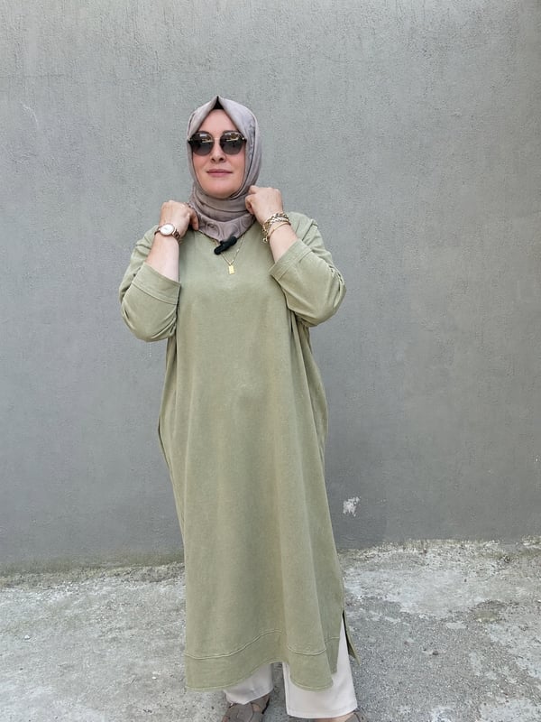 % 100 PAMUKLU UZUN BATİK TUNİK
