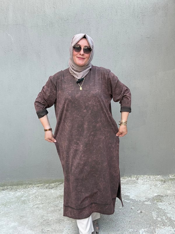 % 100 PAMUKLU UZUN BATİK TUNİK