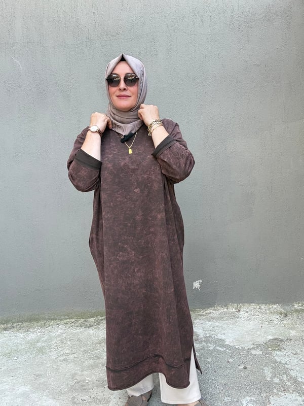 % 100 PAMUKLU UZUN BATİK TUNİK