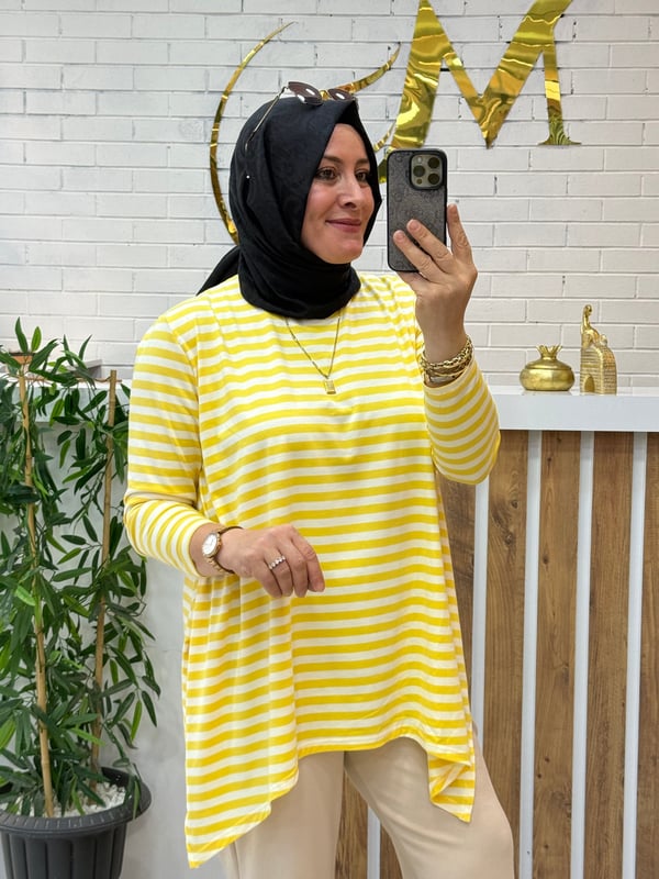 Asimetrik Penye Tunik (38-48 beden arası uyumlu