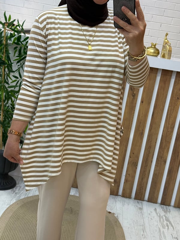 Asimetrik Penye Tunik (38-48 beden arası uyumlu