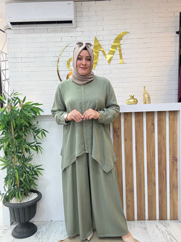 ASİMETRİK TENSEL PANTOLONLU OSAKA TAKIM