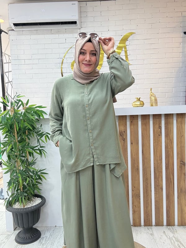 ASİMETRİK TENSEL PANTOLONLU OSAKA TAKIM