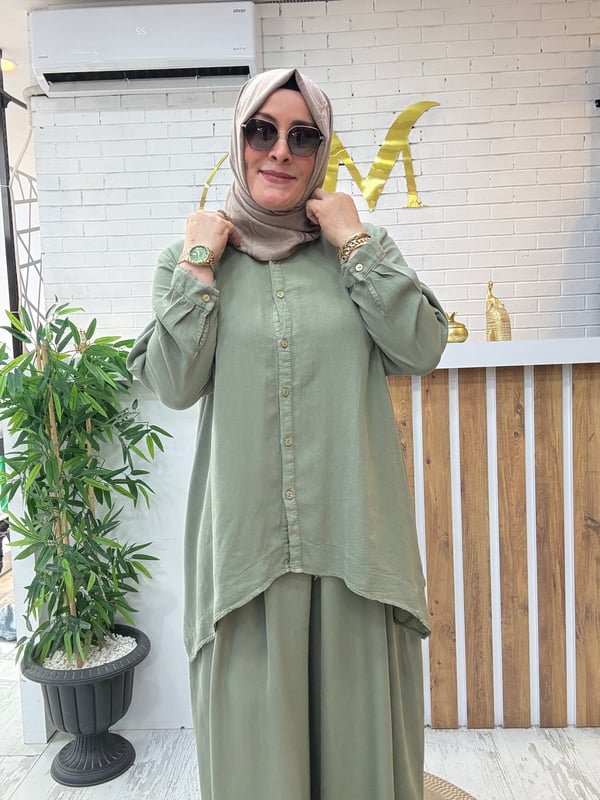 ASİMETRİK TENSEL PANTOLONLU OSAKA TAKIM