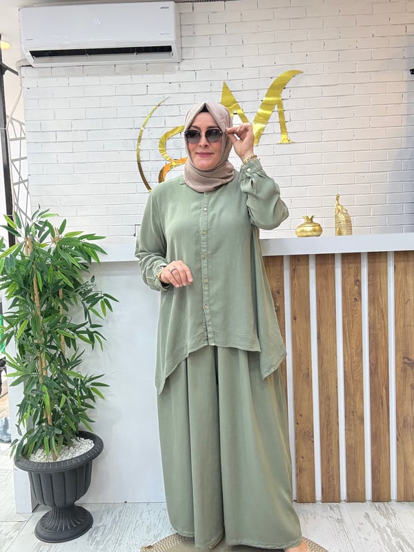 ASİMETRİK TENSEL PANTOLONLU OSAKA TAKIM