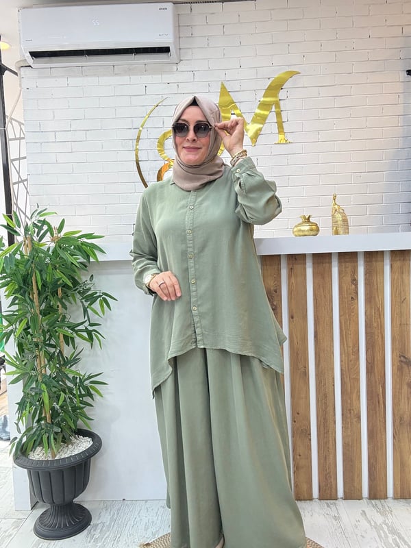 ASİMETRİK TENSEL PANTOLONLU OSAKA TAKIM