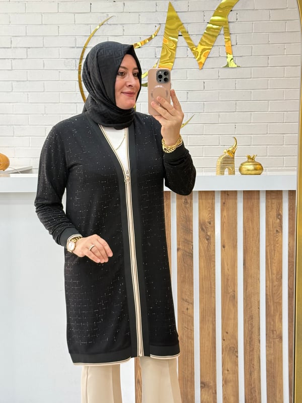 FERMUARLI TAŞLI MİMOZA CEKET