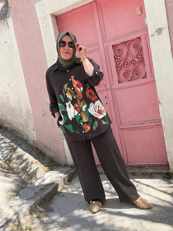 HAM KETEN PANTOLONLU ZAMBAK TAKIM