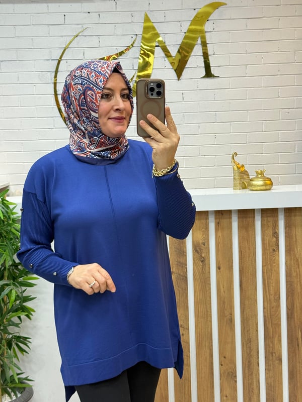 KOLU DÜĞMELİ MERSERİZE TUNİK