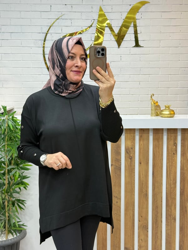 KOLU DÜĞMELİ MERSERİZE TUNİK
